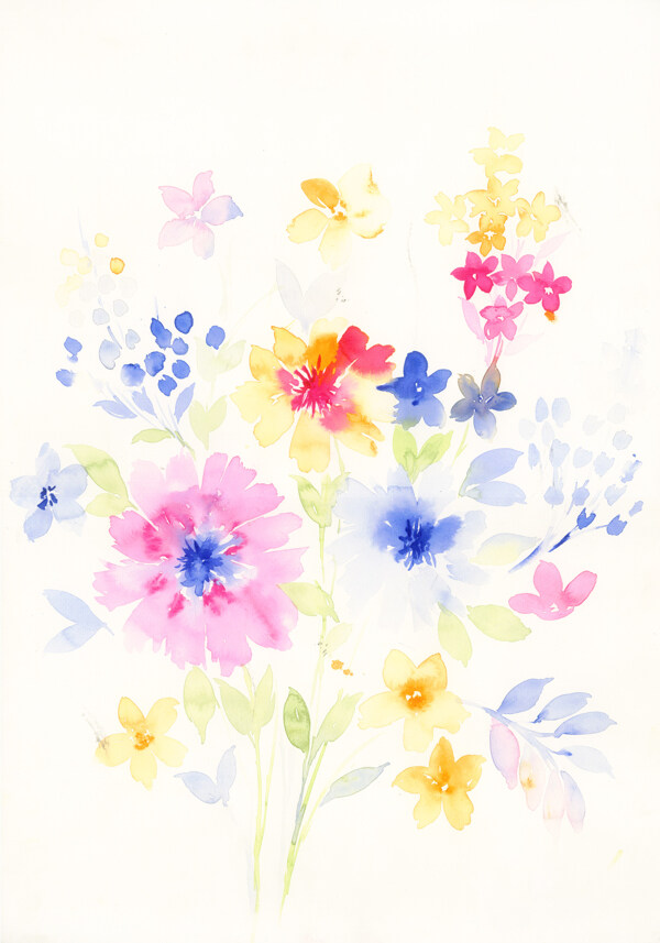 原创手绘水彩艺术花卉