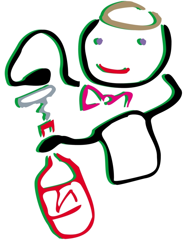 服務(wù)員簡(jiǎn)筆畫