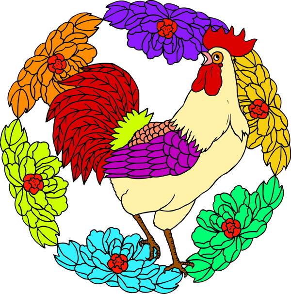 鳥(niǎo)獸吉祥插圖裝飾