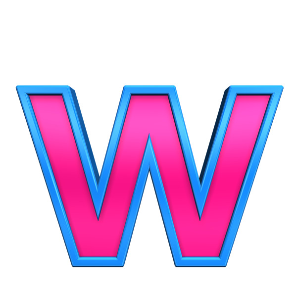 一个小写字母的粉红色和蓝色框字母集白色隔离