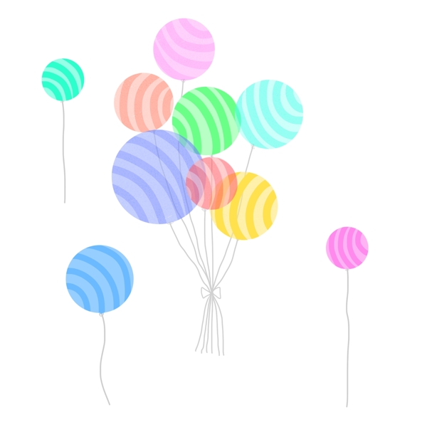 可爱手绘儿童节气球