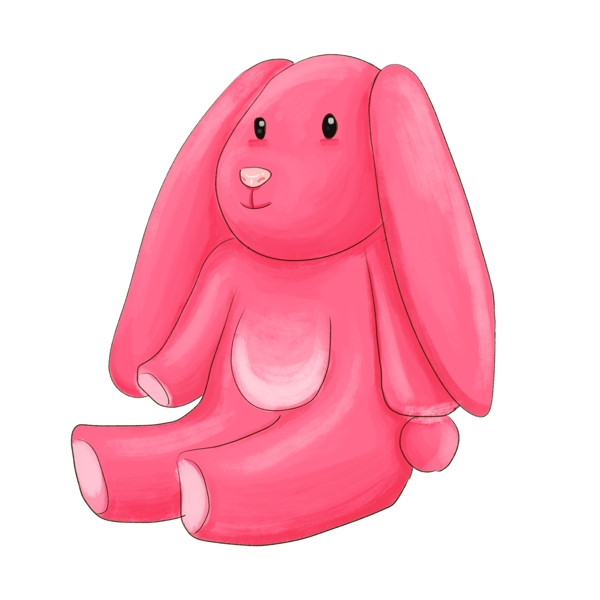 粉红色兔子娃娃卡通