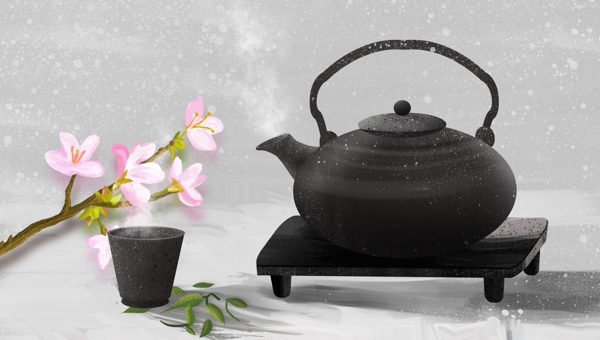 茶壶黑色传统古风国风背景