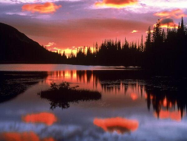日落夕阳黄昏天空湖面