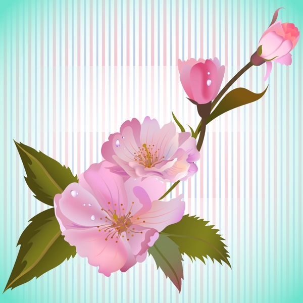 印花矢量圖植物花卉優(yōu)雅植物玫瑰花免費素材