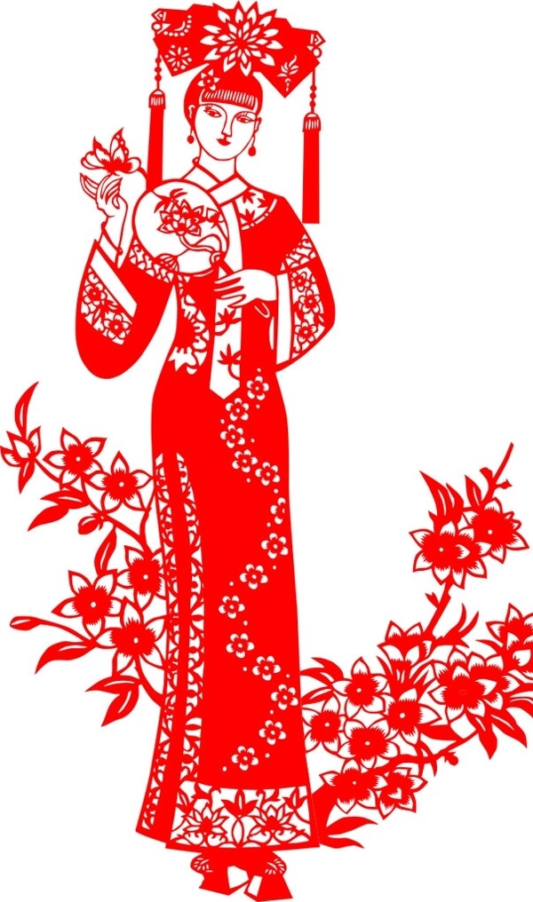 滿族格格剪紙