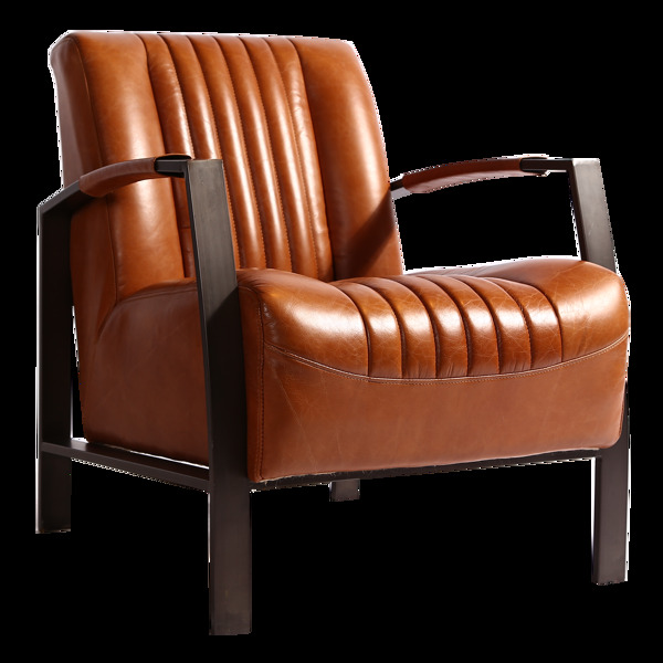 可椅椅子高级定制新维也纳棕色皮休闲椅