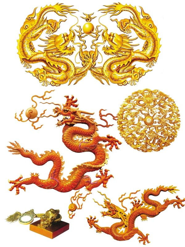 金龍與古印PSD圖片