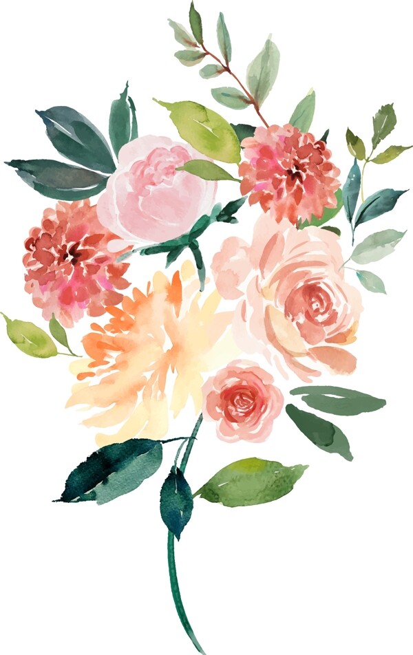 水彩花朵素材