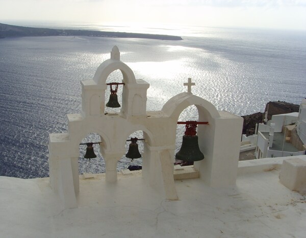 希腊教堂钟铃图片