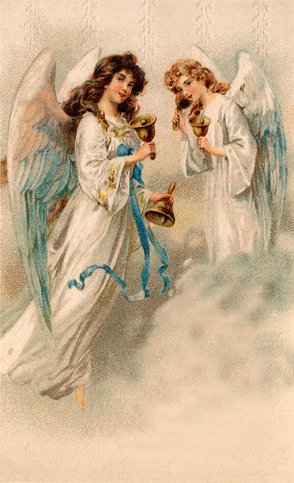 天使人物油画背景图片