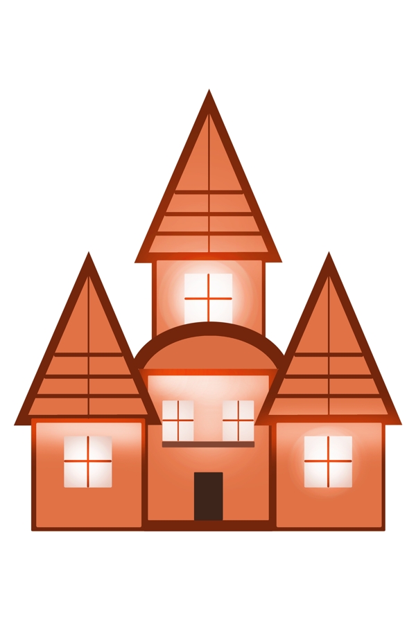 漂亮的橙色房子建筑