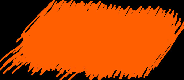 橙色手绘涂鸦线条png元素