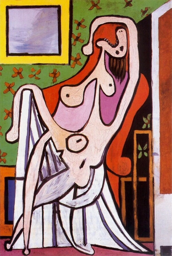1929Grandnuaufauteuilrouge西班牙画家巴勃罗毕加索抽象油画人物人体油画装饰画