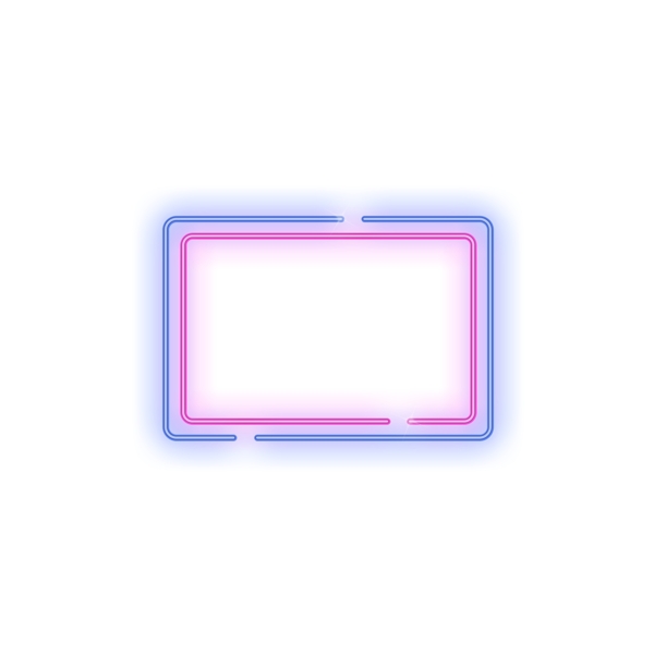 创意霓虹几何彩色电商霓虹灯长方形光效边框元素