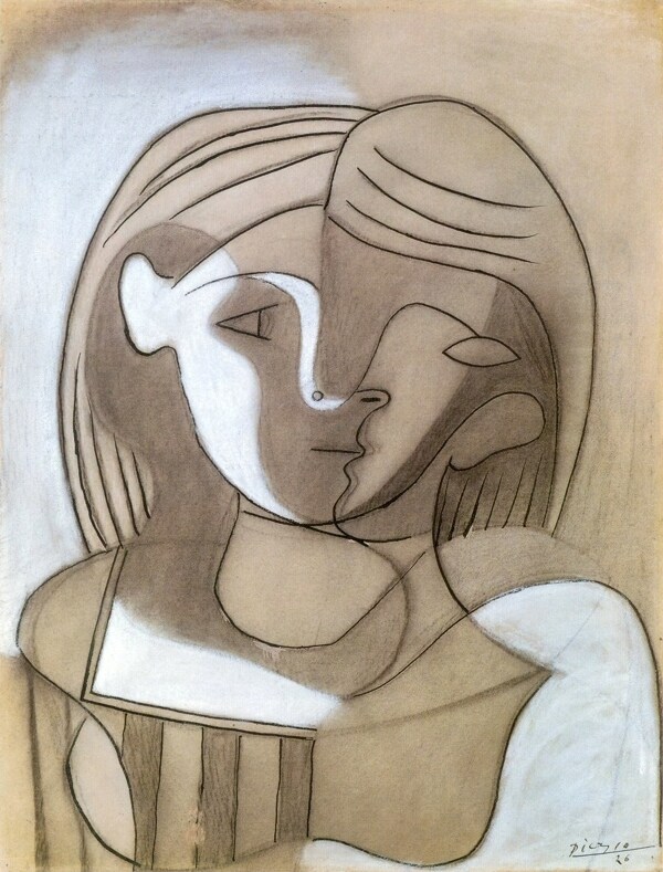 1926T鍧眅defemme西班牙画家巴勃罗毕加索抽象油画人物人体油画装饰画