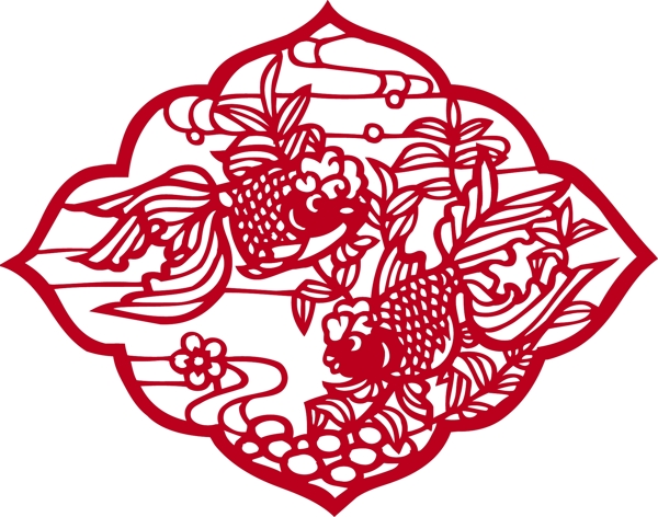 印花矢量圖動物魚色彩紅色免費素材