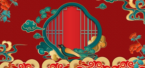 中国风国潮浮雕海报背景图片