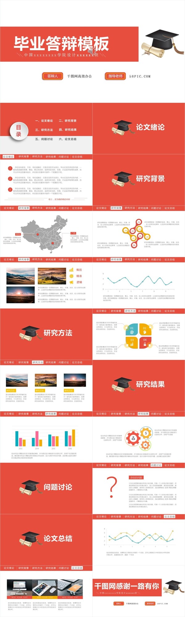 紅色畢業(yè)答辯PPT模板