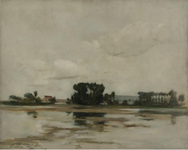 JohnHenryTwachtmanThePond1884畫家風(fēng)景畫靜物油畫建筑油畫裝飾畫