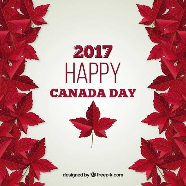 加拿大国庆日写实的树叶背景