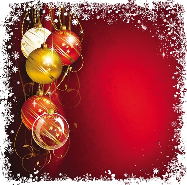 圣诞节彩色吊球背景矢量素材