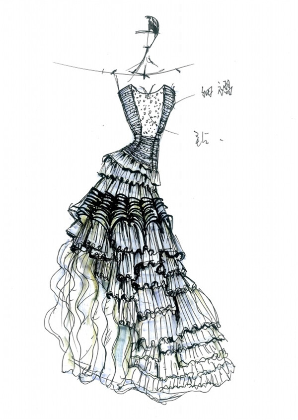 抹胸長(zhǎng)裙禮服設(shè)計(jì)圖