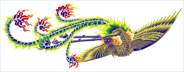 印花矢量圖動(dòng)物鳳凰民族色彩免費(fèi)素材