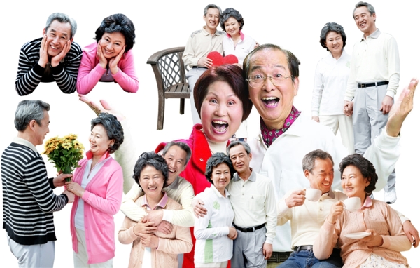 老年人人物素材PSD分層圖片