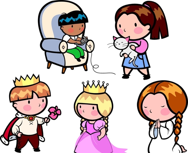 王子公主信徒卡通儿童