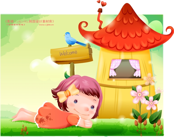 兒童生活矢量卡通人物AI0514