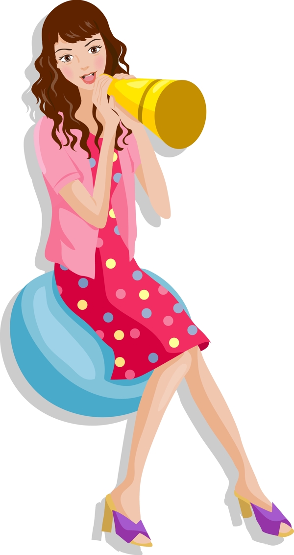 插畫時(shí)尚美女百態(tài)美女圖片