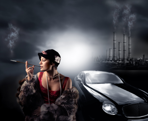 抽煙的女人圖片