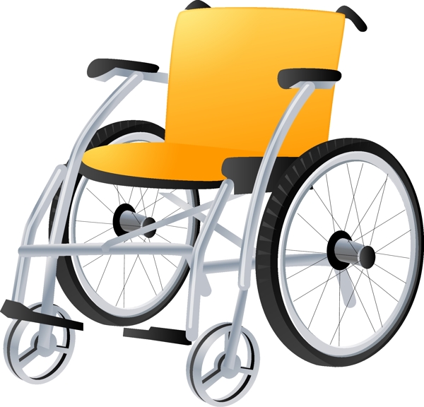 简单金属手动轮椅矢量图