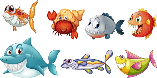卡通海底动物