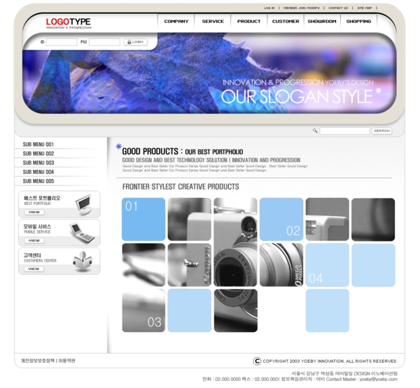 韩国数码产品公司网站模板