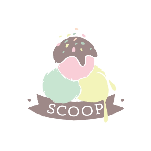 手繪清新雪糕LOGO