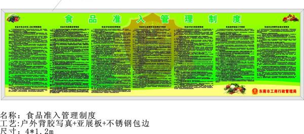 食品準(zhǔn)入管理制度圖片