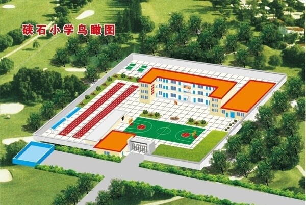 学校鸟瞰图图片