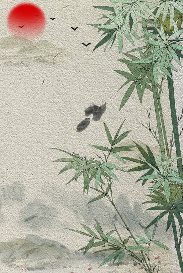 復(fù)古質(zhì)感工筆畫背景