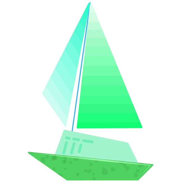 绿色立体帆船