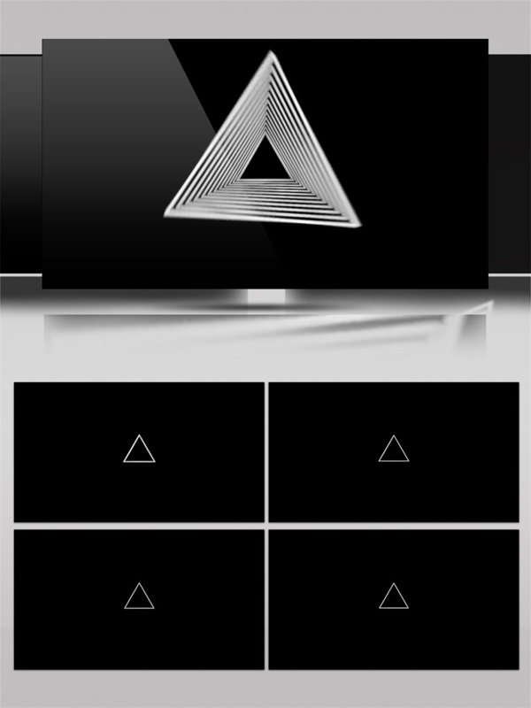 白色迷宫三角动态视频素材