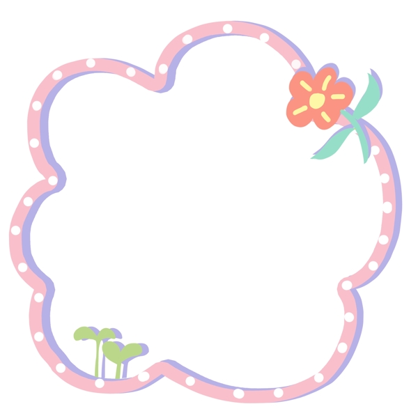 花朵邊框手繪插畫