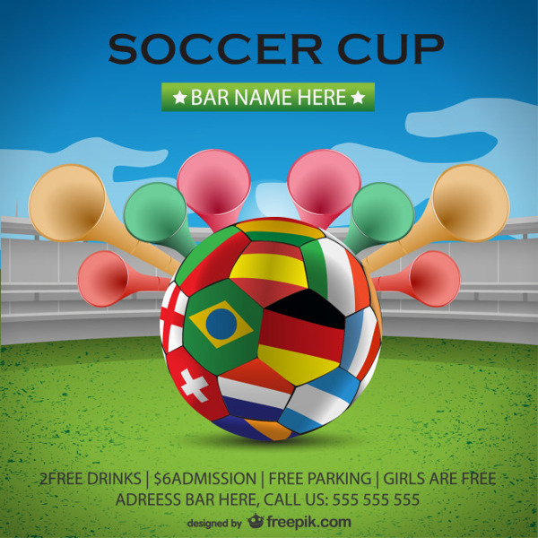世界足球杯海报背景