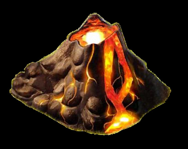 火山喷出熔岩图免抠png透明图层素材