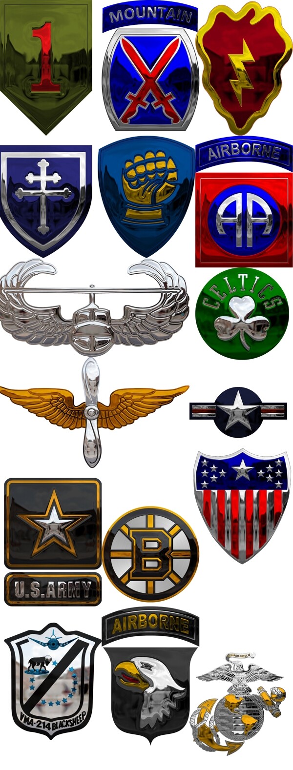 美国各兵种标识符号图片