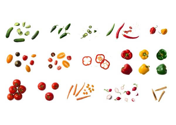 各种美味的水果蔬菜厨房餐饮辣椒