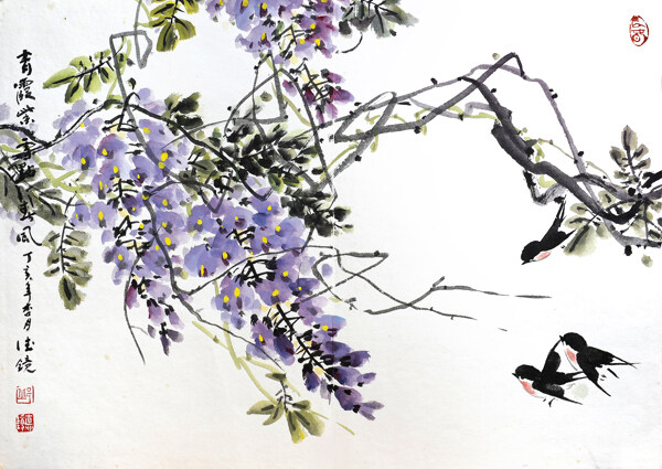 花卉燕子图片