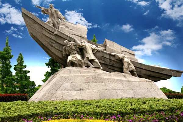 杭州运河边的雕塑图片