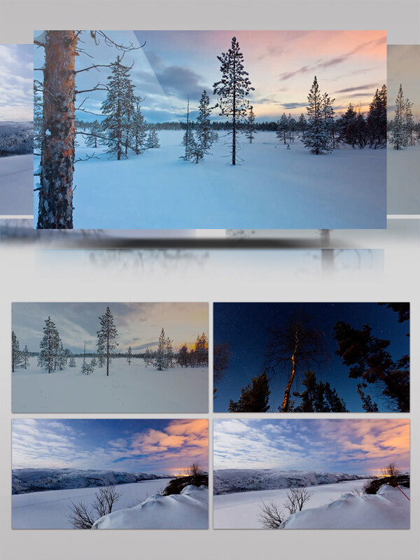 实拍挪威雪景延时自然风光视频